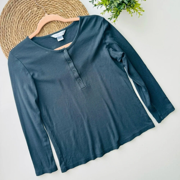 The Company Store Gray Prima Cotton Top Size‎ Small - Picture 1 of 10
